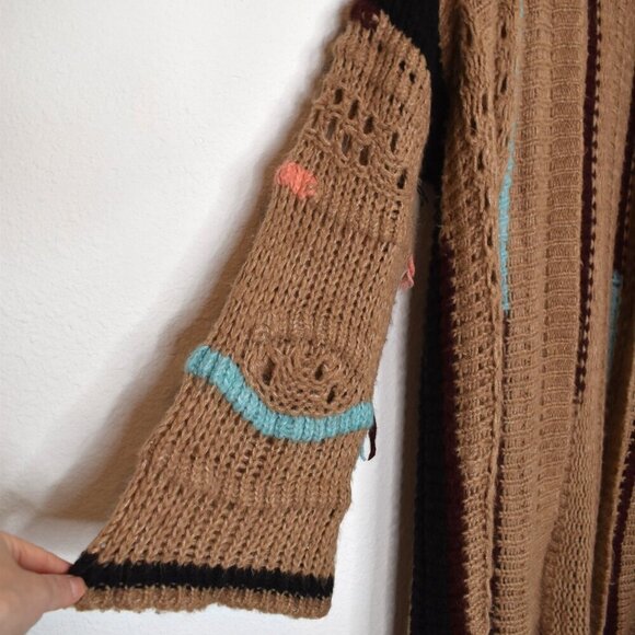 Anonyme Designers Crochet Cardigan Sz M/L Wool Colorful 70s Hippie Retro Boho - Picture 5 of 16